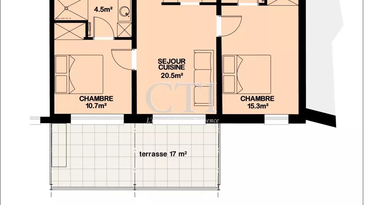 appartement 3 pièces 59 m2 à vendre à Vaison-la-Romaine (84110)