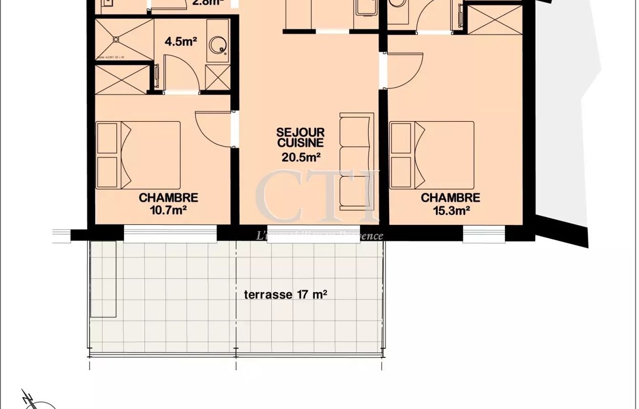 appartement 3 pièces 59 m2 à vendre à Vaison-la-Romaine (84110)