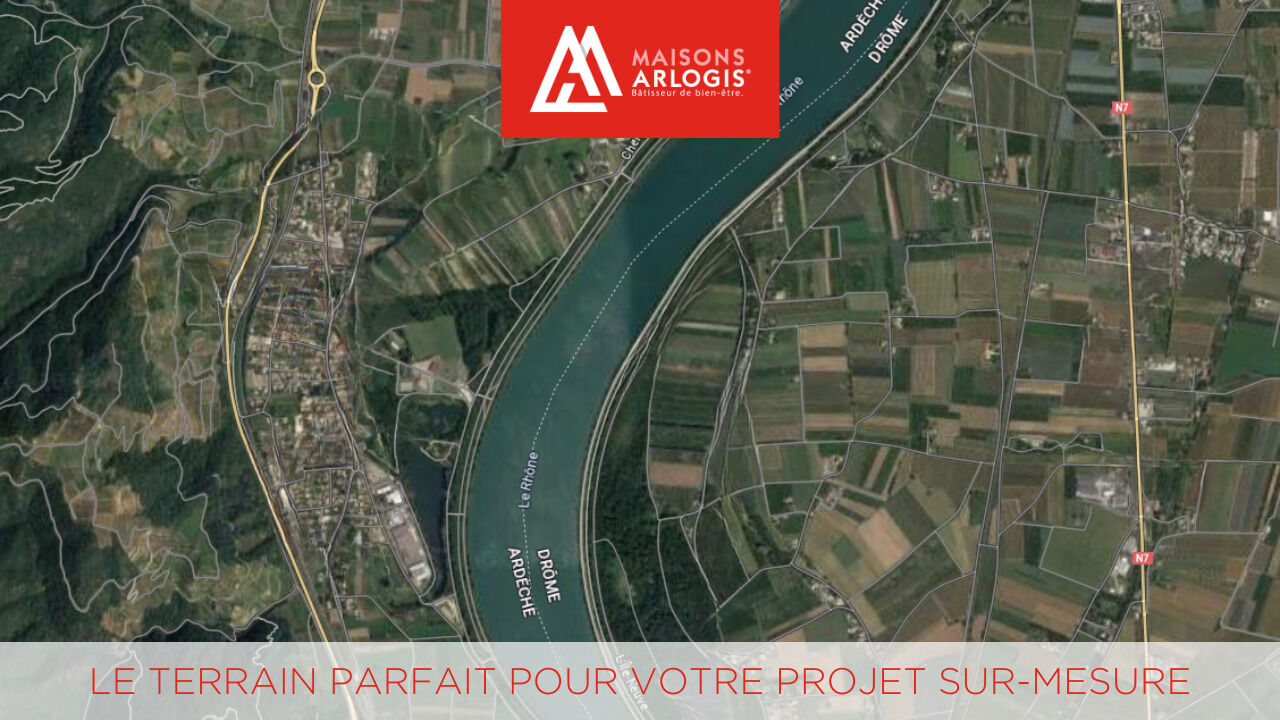 terrain 1500 m2 à construire à Pont-de-l'Isère (26600)