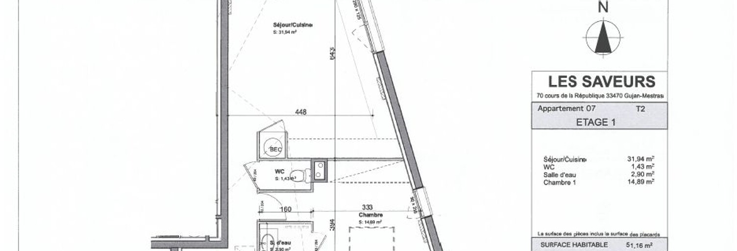 Appartement 2 Pièces 51 m² à vendre à Gujan-Mestras (33470)