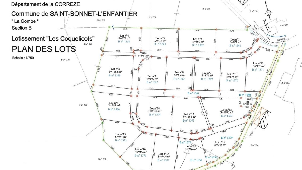 terrain  pièces 899 m2 à vendre à Saint-Bonnet-l'Enfantier (19410)