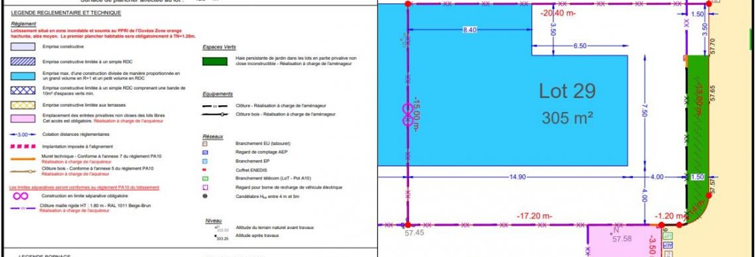 Terrain  305 m² à vendre à Jonquières (84150)