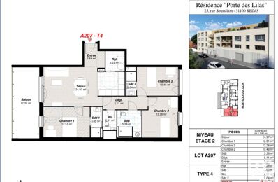 vente appartement 420 000 € à proximité de Bétheny (51450)