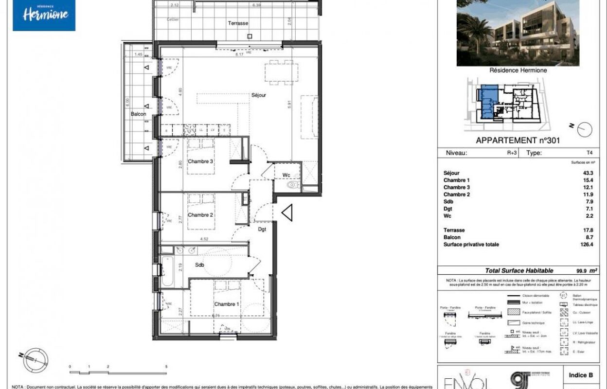 appartement 4 pièces 99 m2 à vendre à Sète (34200)