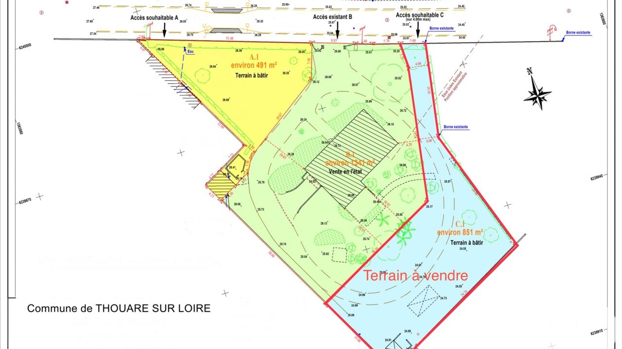 terrain  pièces 851 m2 à vendre à Thouaré-sur-Loire (44470)