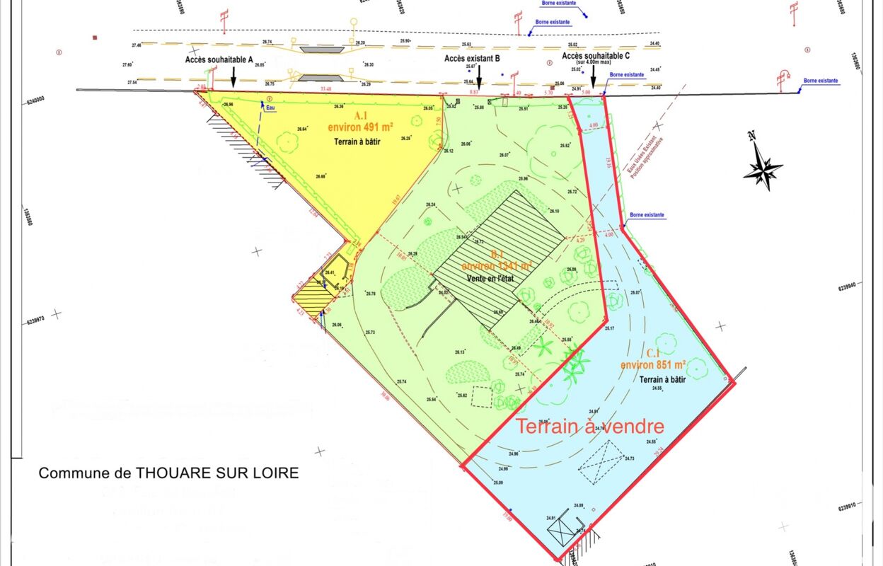 terrain  pièces 851 m2 à vendre à Thouaré-sur-Loire (44470)