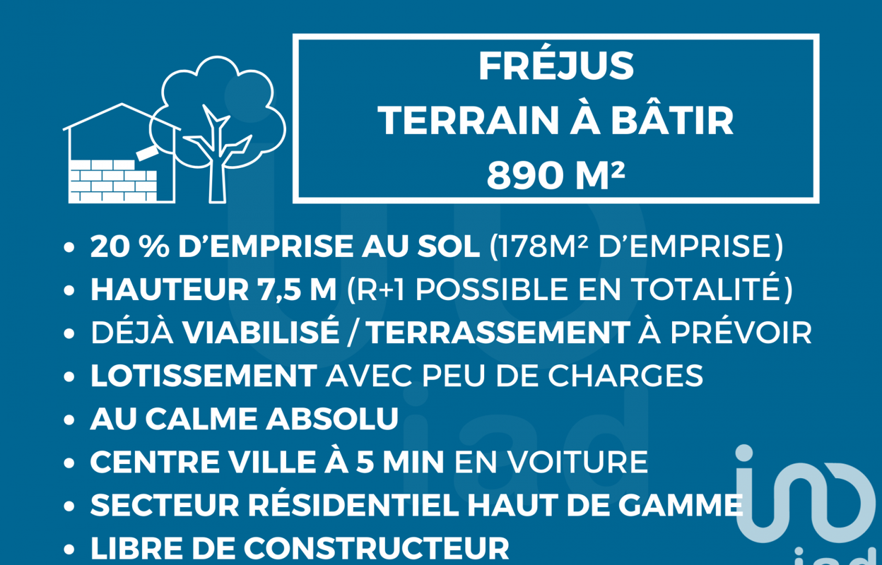 terrain  pièces 890 m2 à vendre à Fréjus (83600)