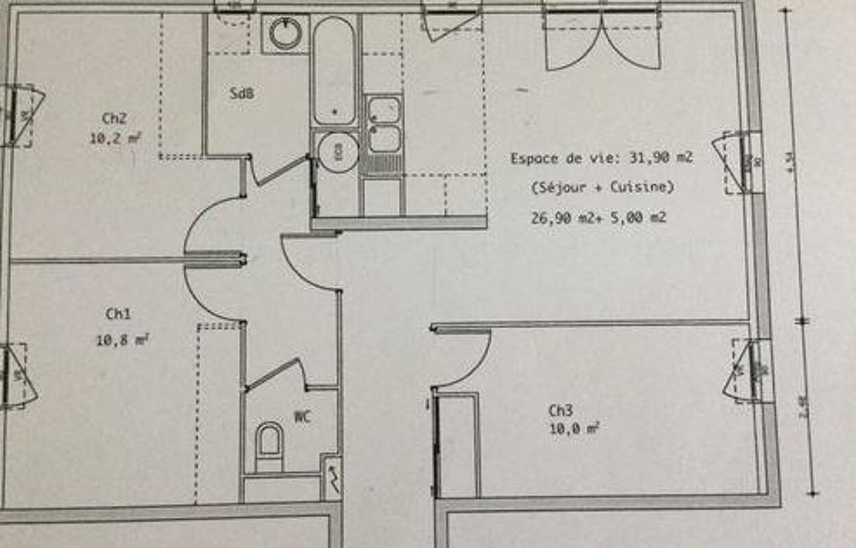 appartement 4 pièces 73 m2 à louer à Saint-Maximin (60740)