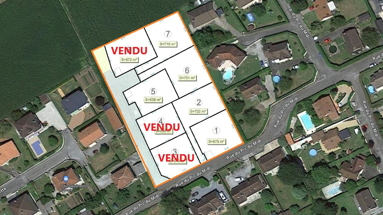 terrain  pièces 722 m2 à vendre à Boeil-Bezing (64510)