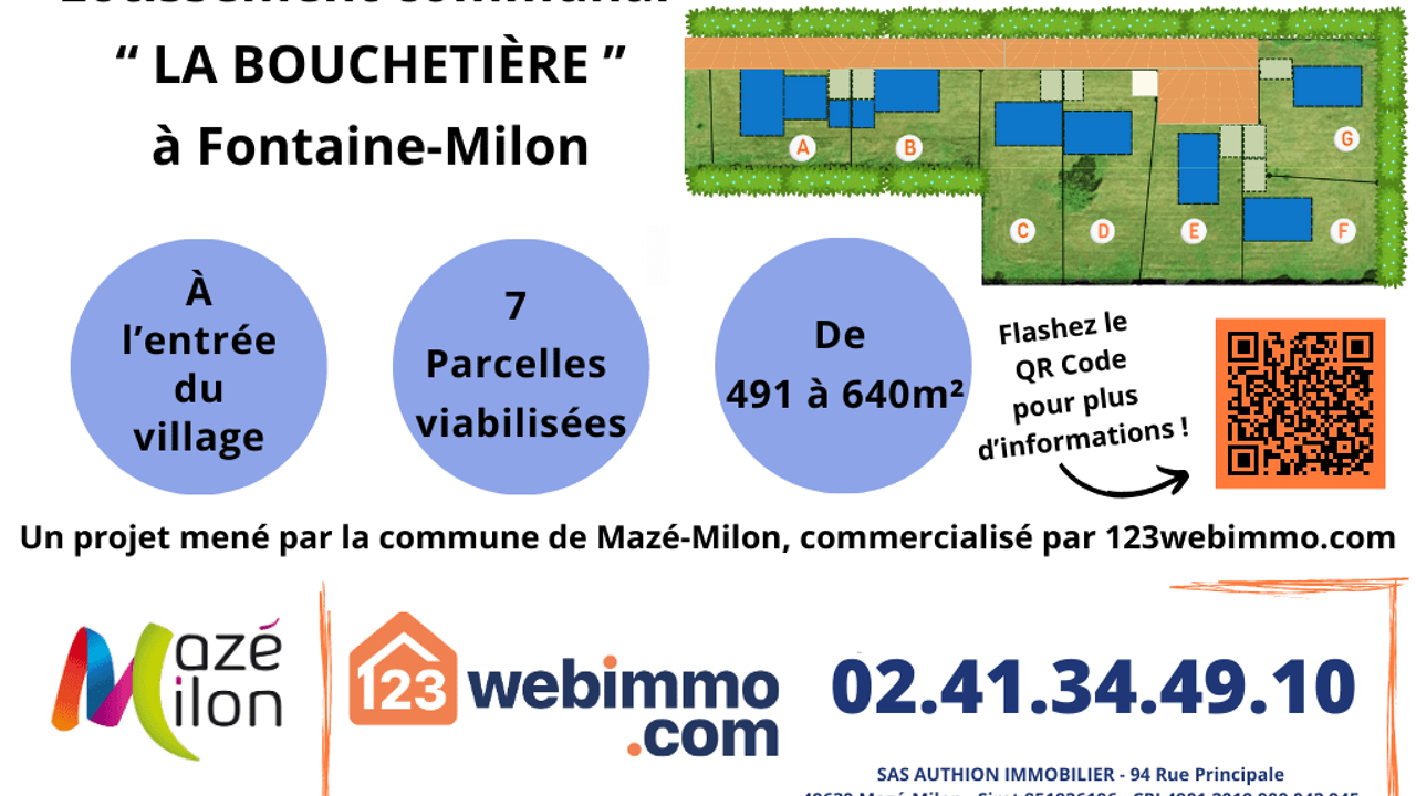 terrain  pièces 533 m2 à vendre à Mazé-Milon (49630)