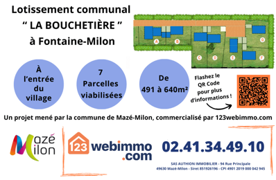 vente terrain 62 031 € à proximité de Beauvau (49140)