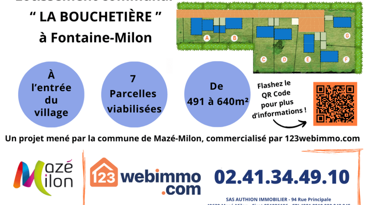 terrain  pièces 539 m2 à vendre à Mazé-Milon (49630)