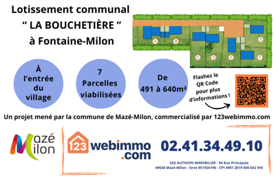 vente terrain 52 902 € à proximité de Beaufort-en-Anjou (49250)