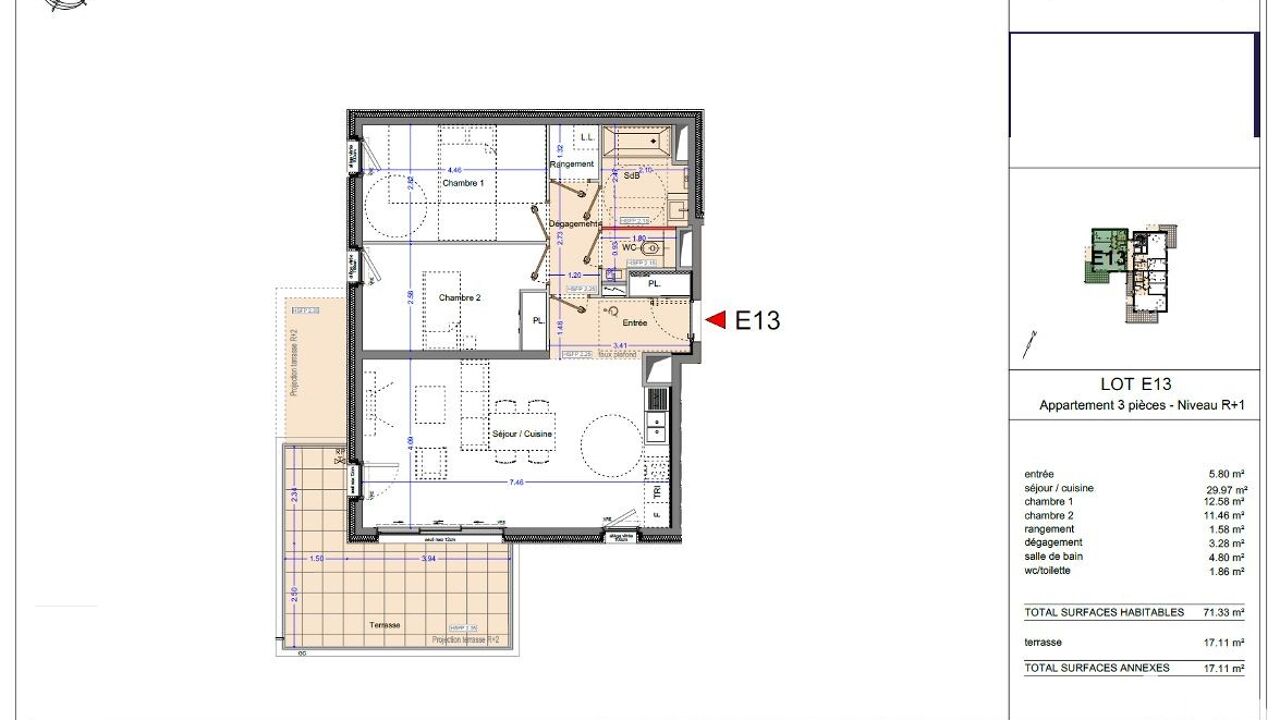 appartement 3 pièces 71 m2 à vendre à Marseille 8 (13008)