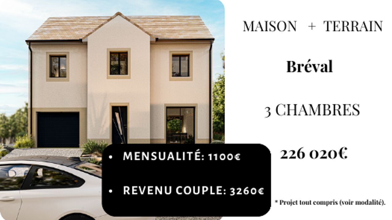 maison 80 m2 à construire à Bréval (78980)