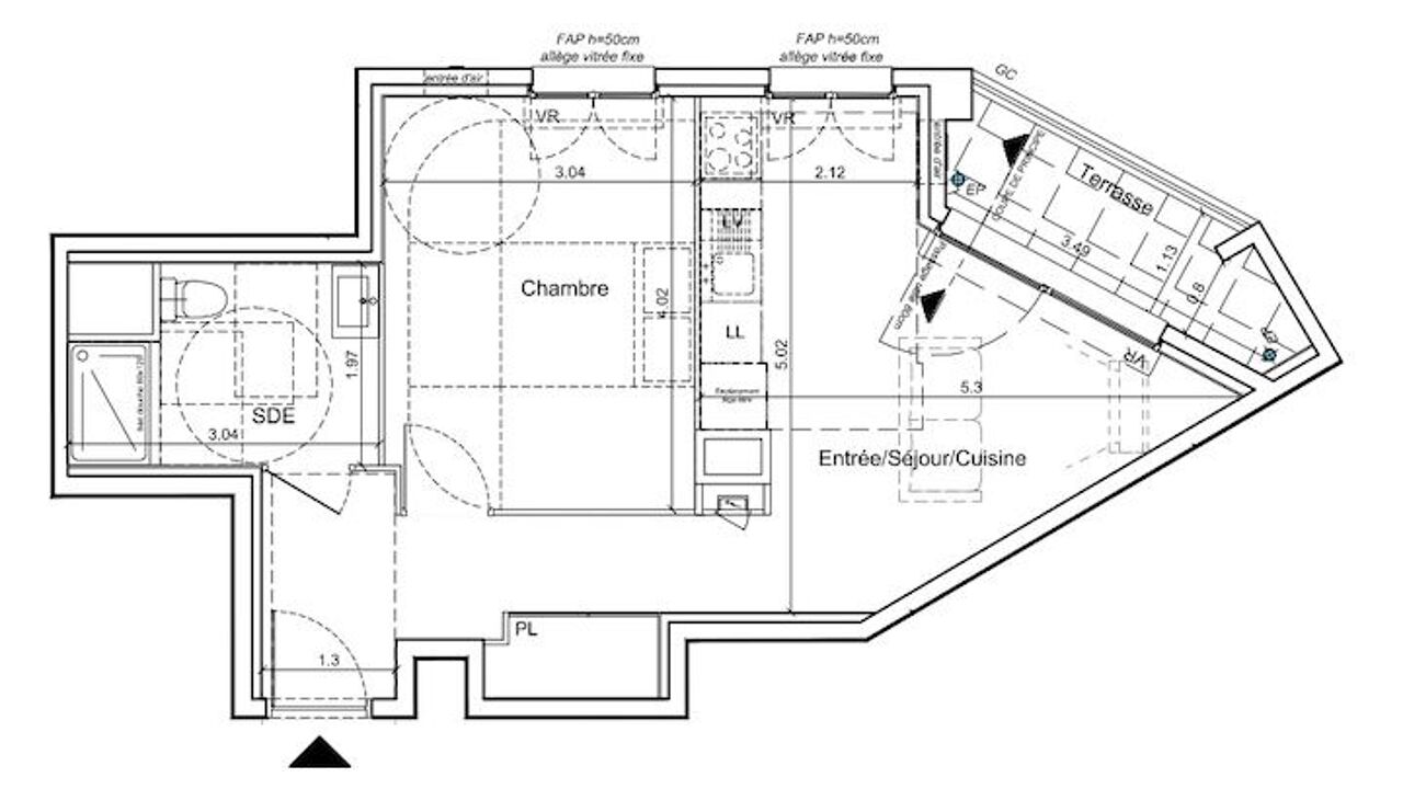 appartement 2 pièces 40 m2 à vendre à Toulon (83000)