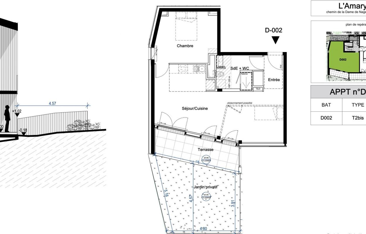 appartement 2 pièces 54 m2 à vendre à Nantes (44300)