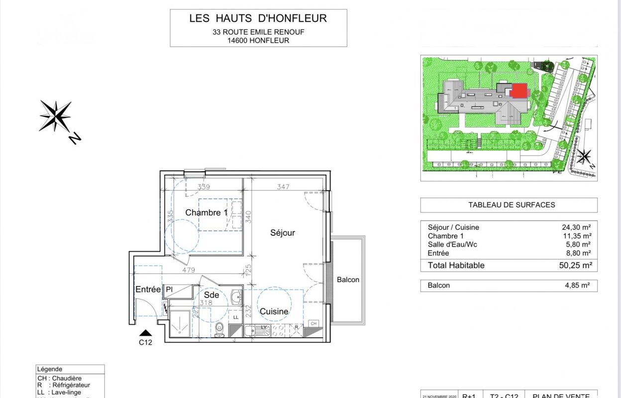 appartement 2 pièces 50 m2 à vendre à Honfleur (14600)