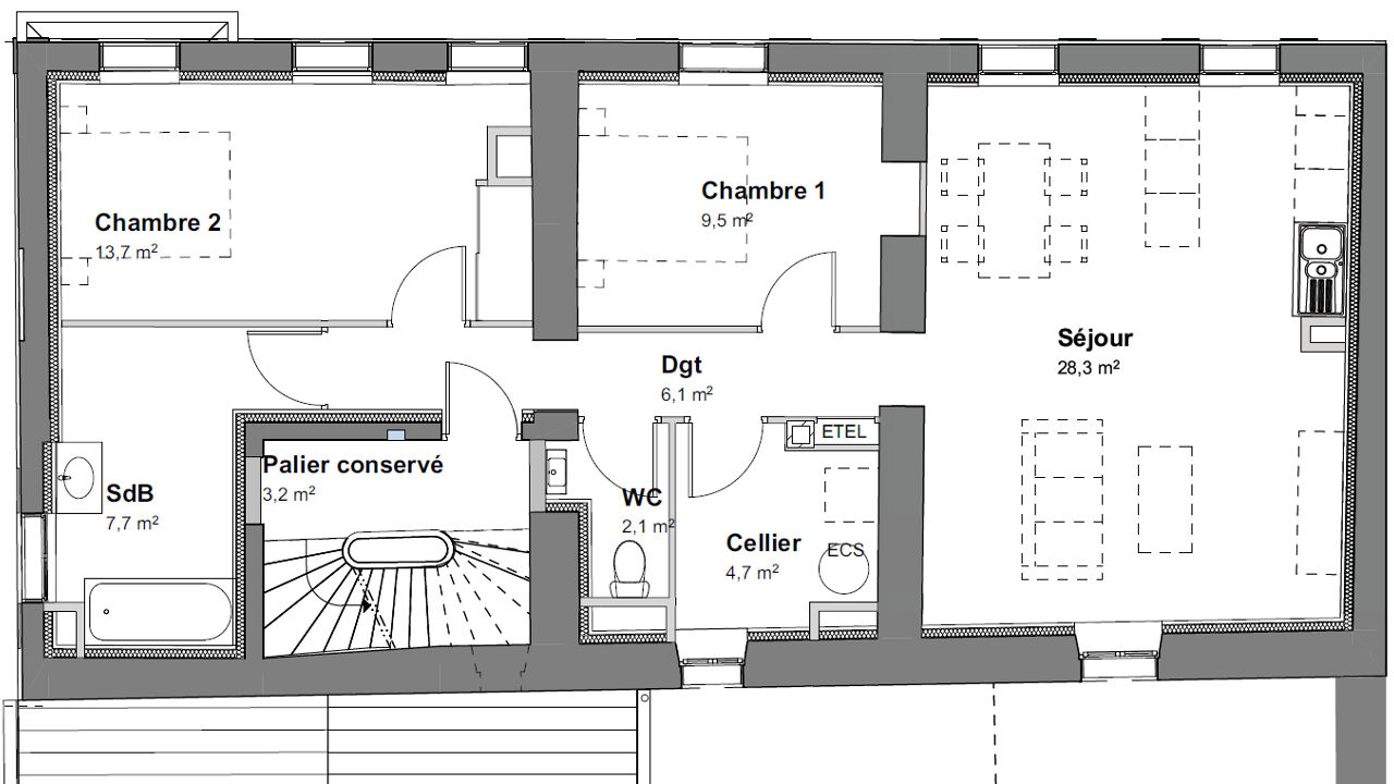 appartement 4 pièces 70 m2 à vendre à Rochefort (17300)