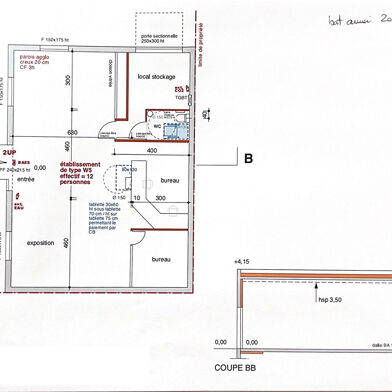 Commerce 3 pièces 120 m²