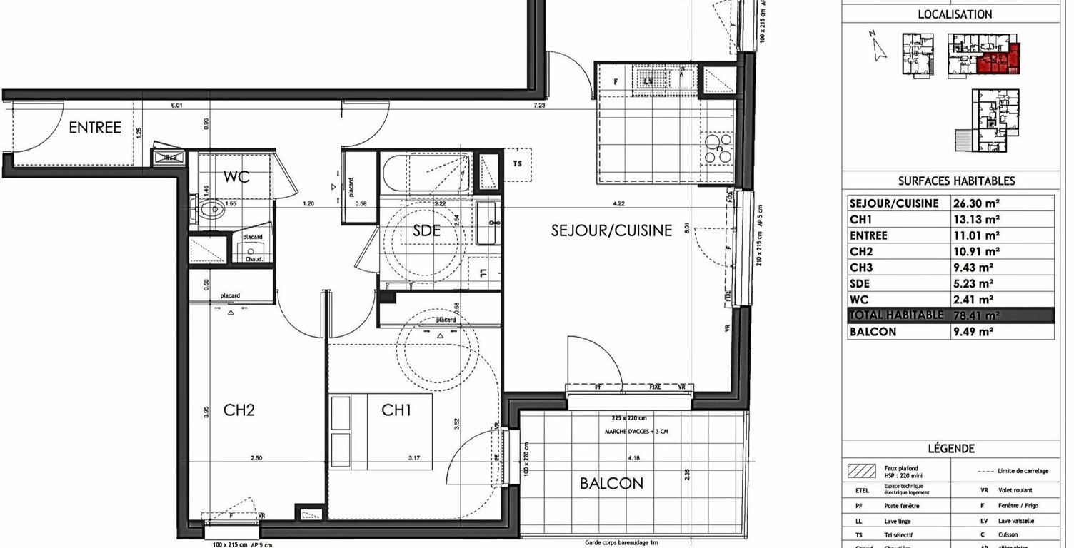Appartement - 78m² - Rennes — photo 1