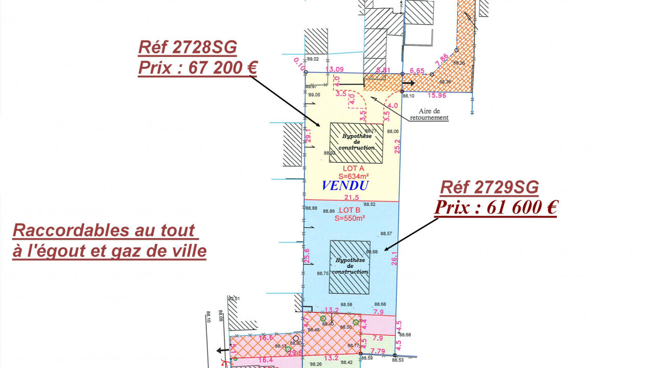 terrain  pièces 550 m2 à vendre à Saint-Savin (33920)