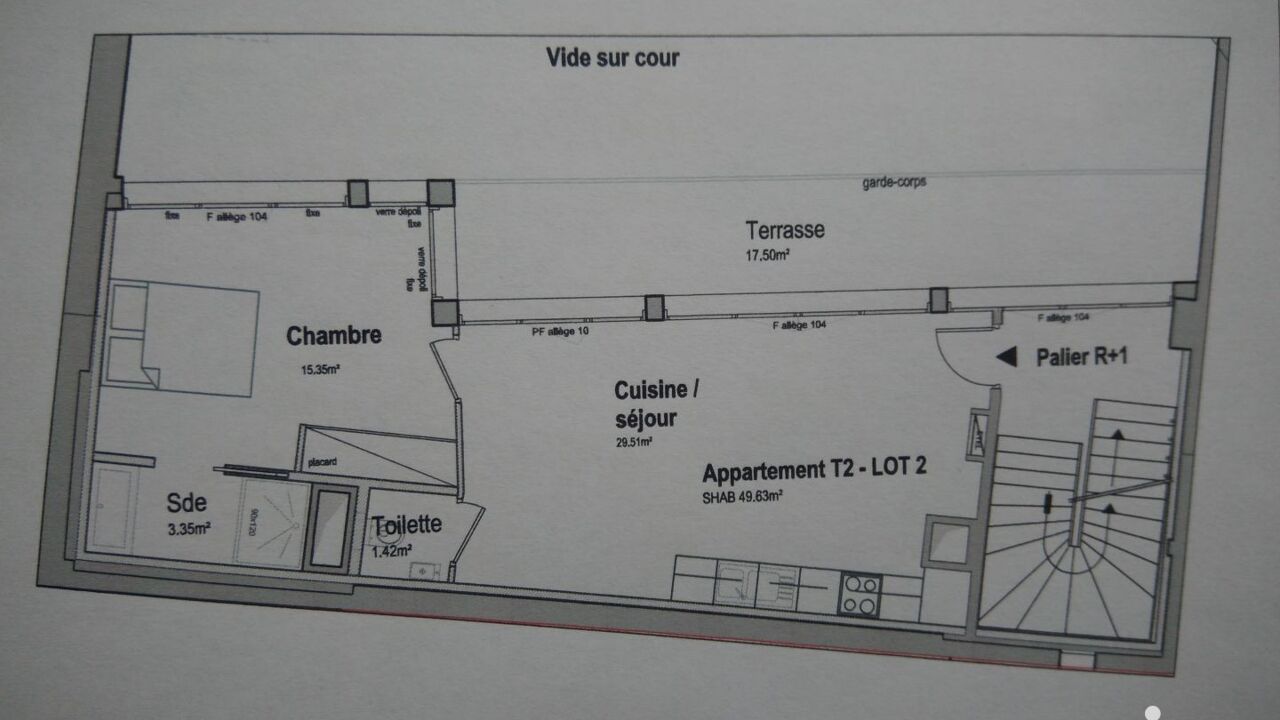 appartement 2 pièces 50 m2 à vendre à Paris 11 (75011)
