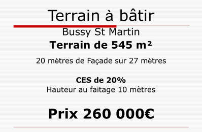 vente terrain 260 000 € à proximité de Vaires-sur-Marne (77360)