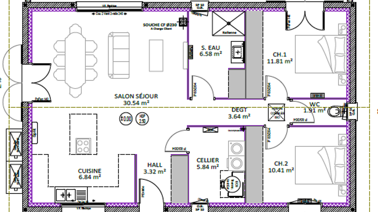 maison 80 m2 à construire à Bougue (40090)