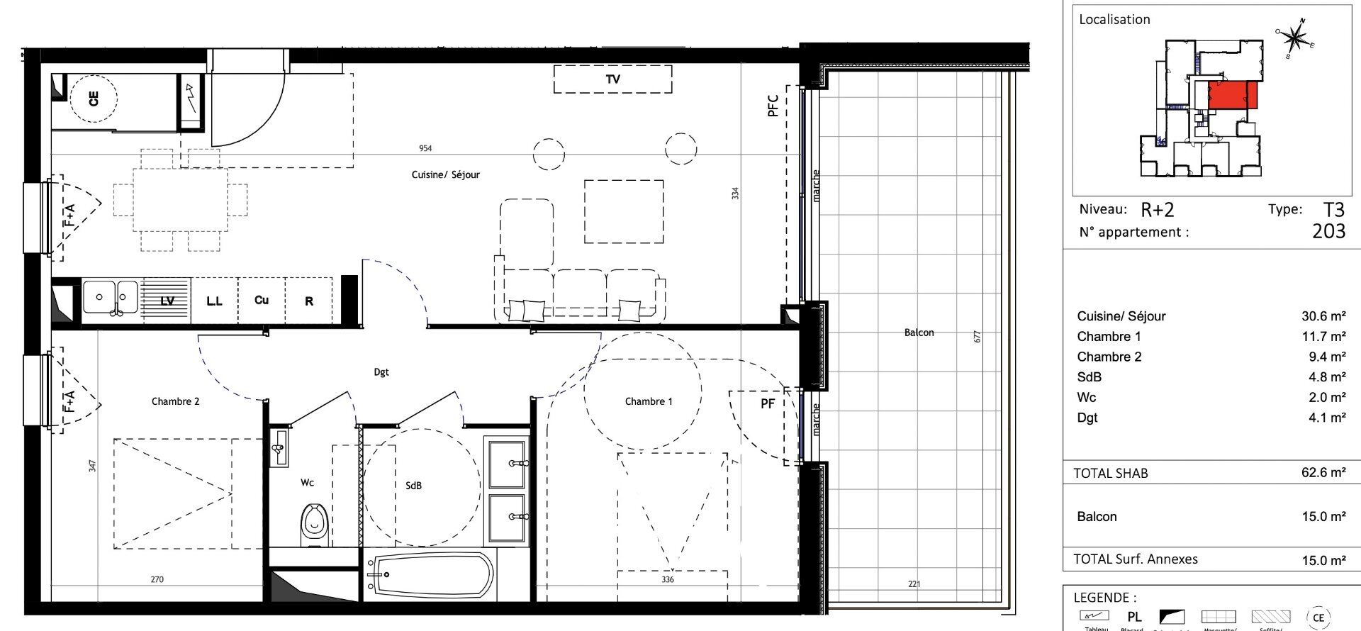 Appartement 3 pièces  à vendre Grau-du-Roi (Le) 30240