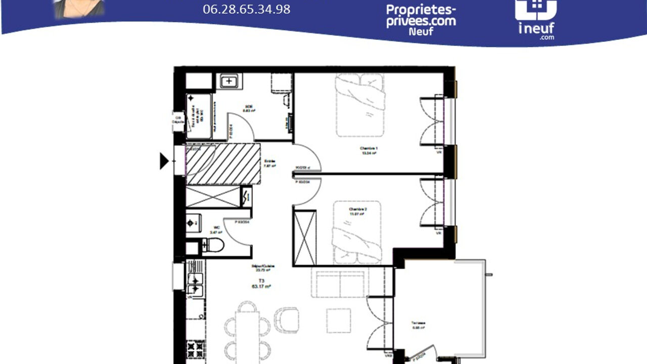 appartement 3 pièces 63 m2 à vendre à Le Fenouiller (85800)