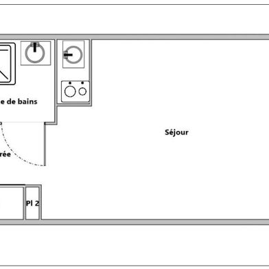 Appartement 1 pièce 19 m²