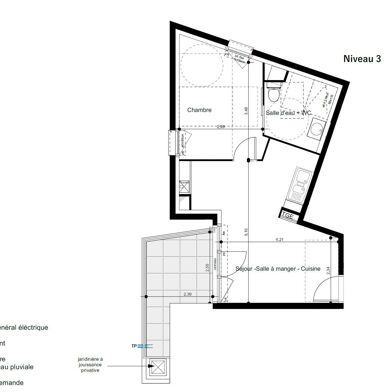 Appartement 2 pièces 39 m²