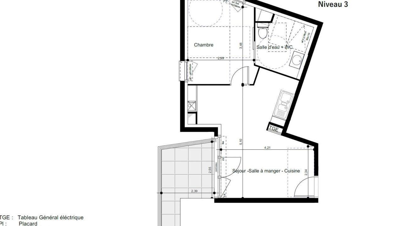appartement 2 pièces 39 m2 à vendre à Toulouse (31200)