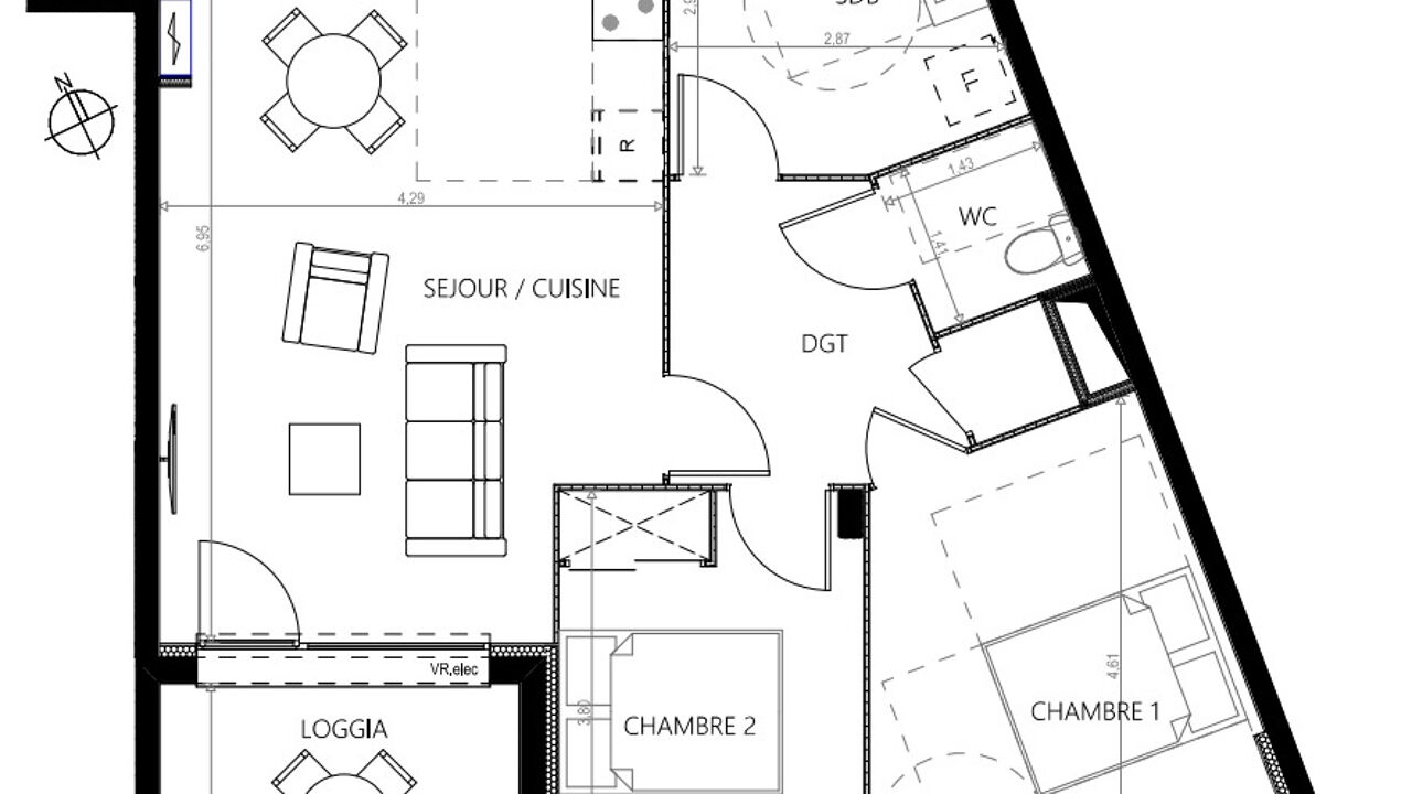 appartement 3 pièces 70 m2 à vendre à Agde (34300)
