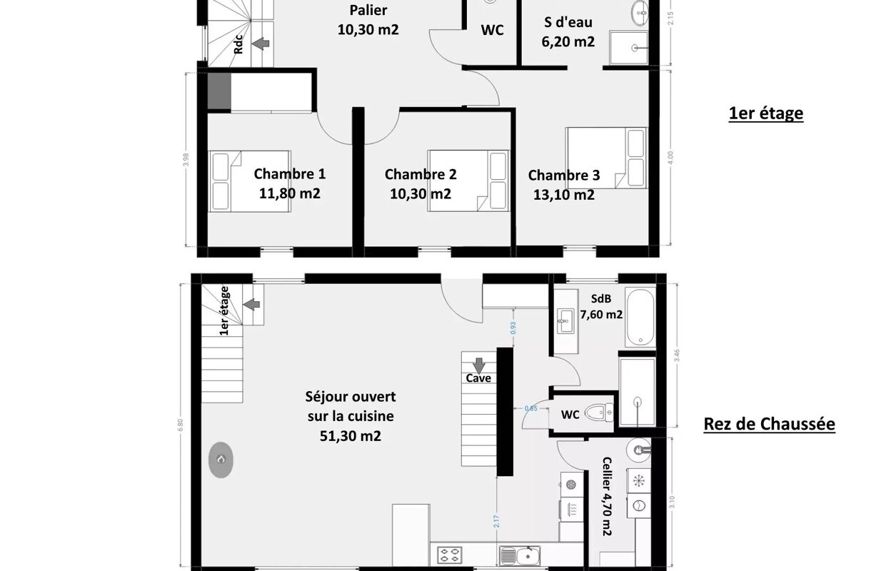 maison 5 pièces 117 m2 à vendre à Péronne (80200)