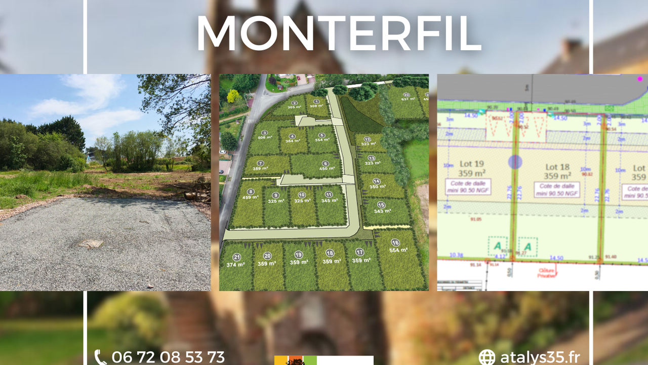terrain 360 m2 à construire à Monterfil (35160)