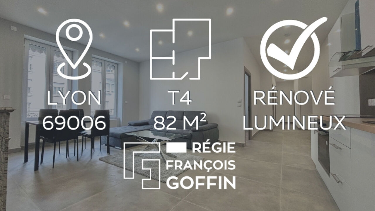 appartement 4 pièces 82 m2 à louer à Lyon 6 (69006)