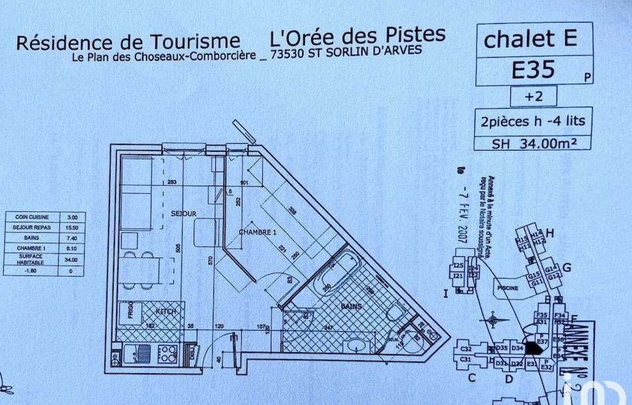 appartement 3 pièces 34 m2 à vendre à Saint-Sorlin-d'Arves (73530)