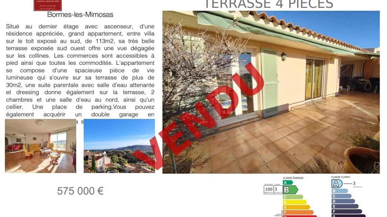 appartement 4 pièces 113 m2 à vendre à Bormes-les-Mimosas (83230)