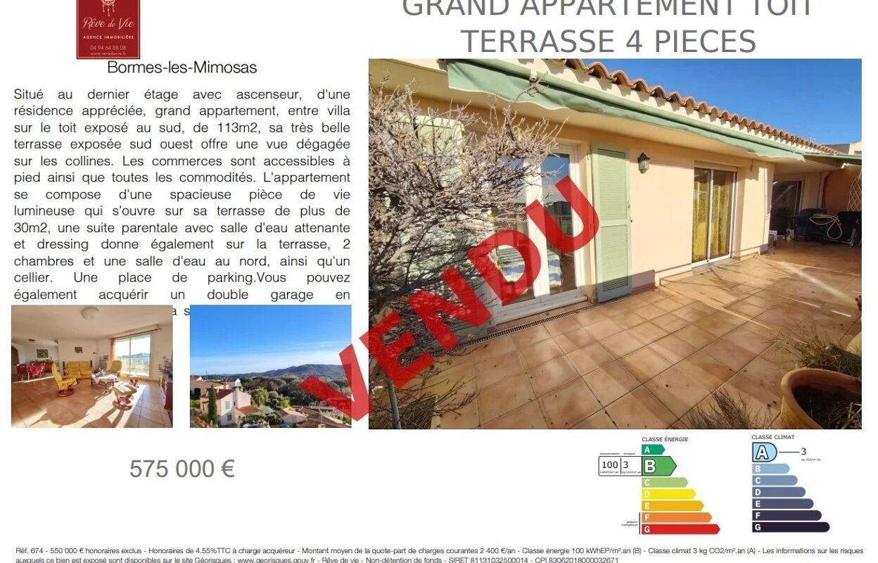 appartement 4 pièces 113 m2 à vendre à Bormes-les-Mimosas (83230)