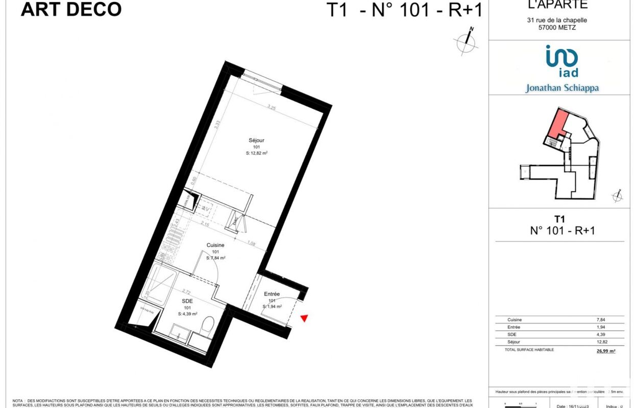 appartement 1 pièces 26 m2 à vendre à Metz (57000)