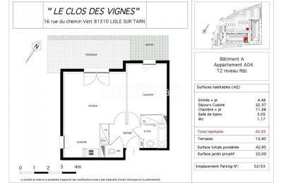 appartement 2 pièces 43 m2 à louer à Lisle-sur-Tarn (81310)