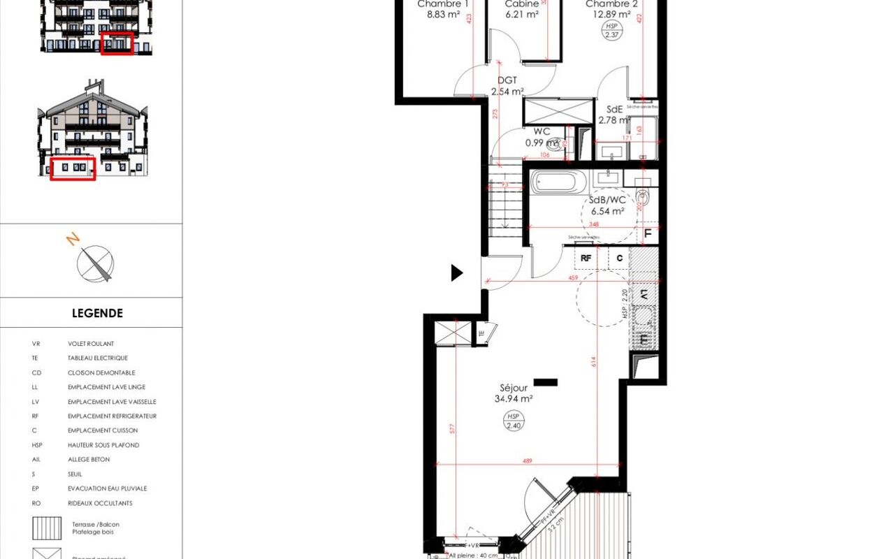 appartement 3 pièces 75 m2 à vendre à Huez (38750)