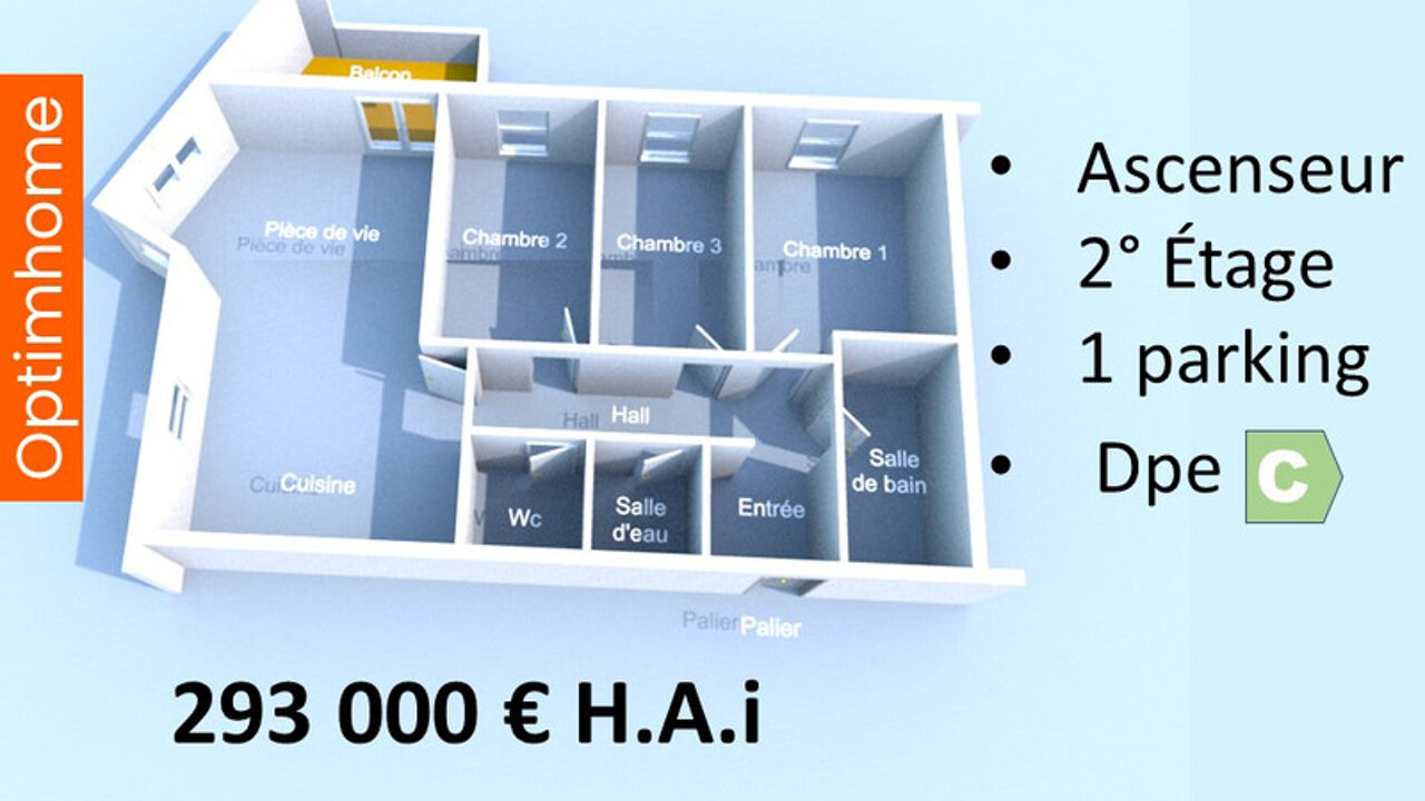 appartement 4 pièces 79 m2 à vendre à Strasbourg (67100)
