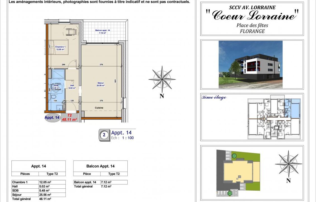 appartement 2 pièces 48 m2 à vendre à Florange (57190)