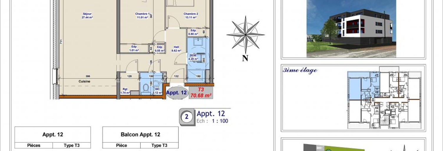 Appartement 3 Pièces 70 m² à vendre à Florange (57190)