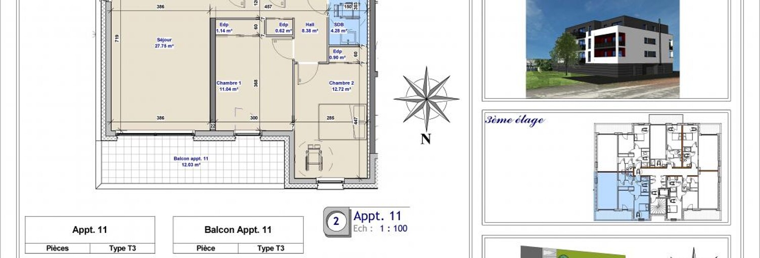 Appartement 3 Pièces 70 m² à vendre à Florange (57190)