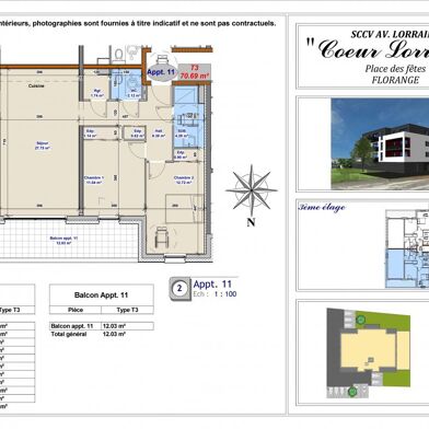 Appartement 3 pièces 256000 €