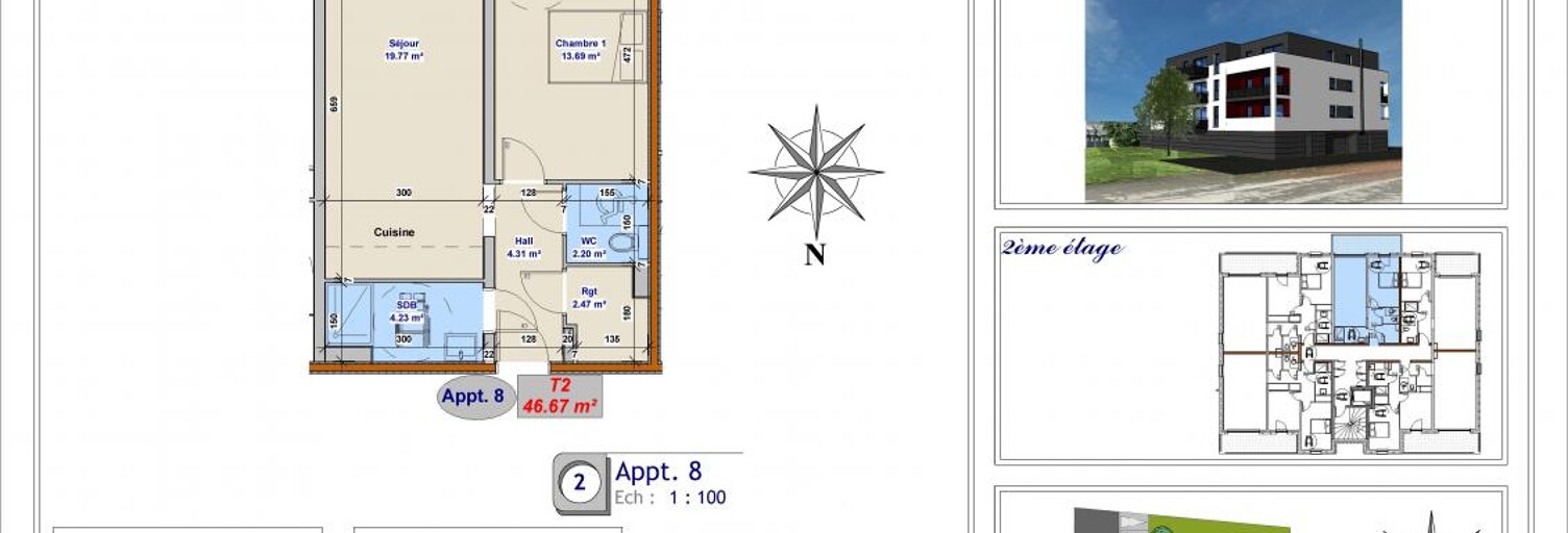 Appartement 2 Pièces 46 m² à vendre à Florange (57190)